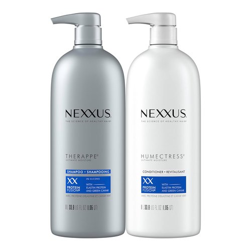 Nexxus Therappe & Humectress Shampoo and Conditioner Set - Silicone-Free Moisturizing Formula | 33.8 oz Each for Thicker, Stronger Hair