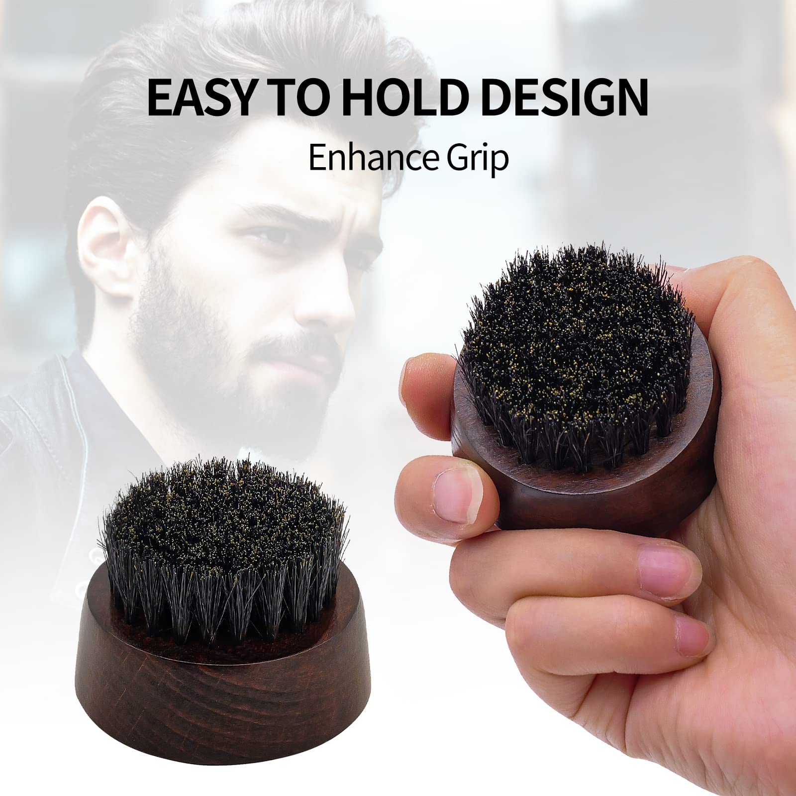 ZP Natural Beard Brush for Men - 100% Boar Bristle Beard Brush, Comes with Solid Wood Base - Mastering The Beards of Men All Over The World