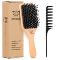 Skiennix Boar Bristle Hair Brush - Smooths Thick, Curly, or Thin Hair | Ideal for Wet & Dry Use