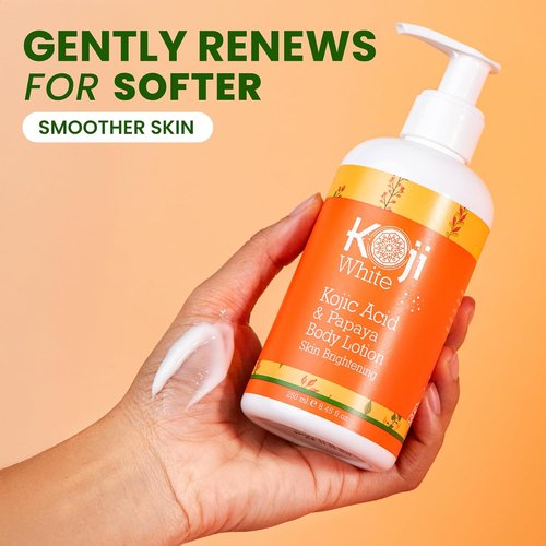 Koji White Kojic Acid & Papaya Body Lotion - Exfoliating Skin Brightening Moisturizer | 8.45 Fl Oz (2 Bottles)