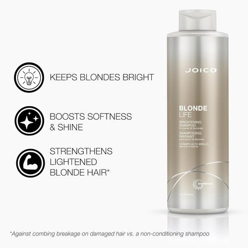 Joico Blonde Life Brightening Shampoo & Conditioner - Sulfate-Free Formula for Soft, Smooth Blonde Hair