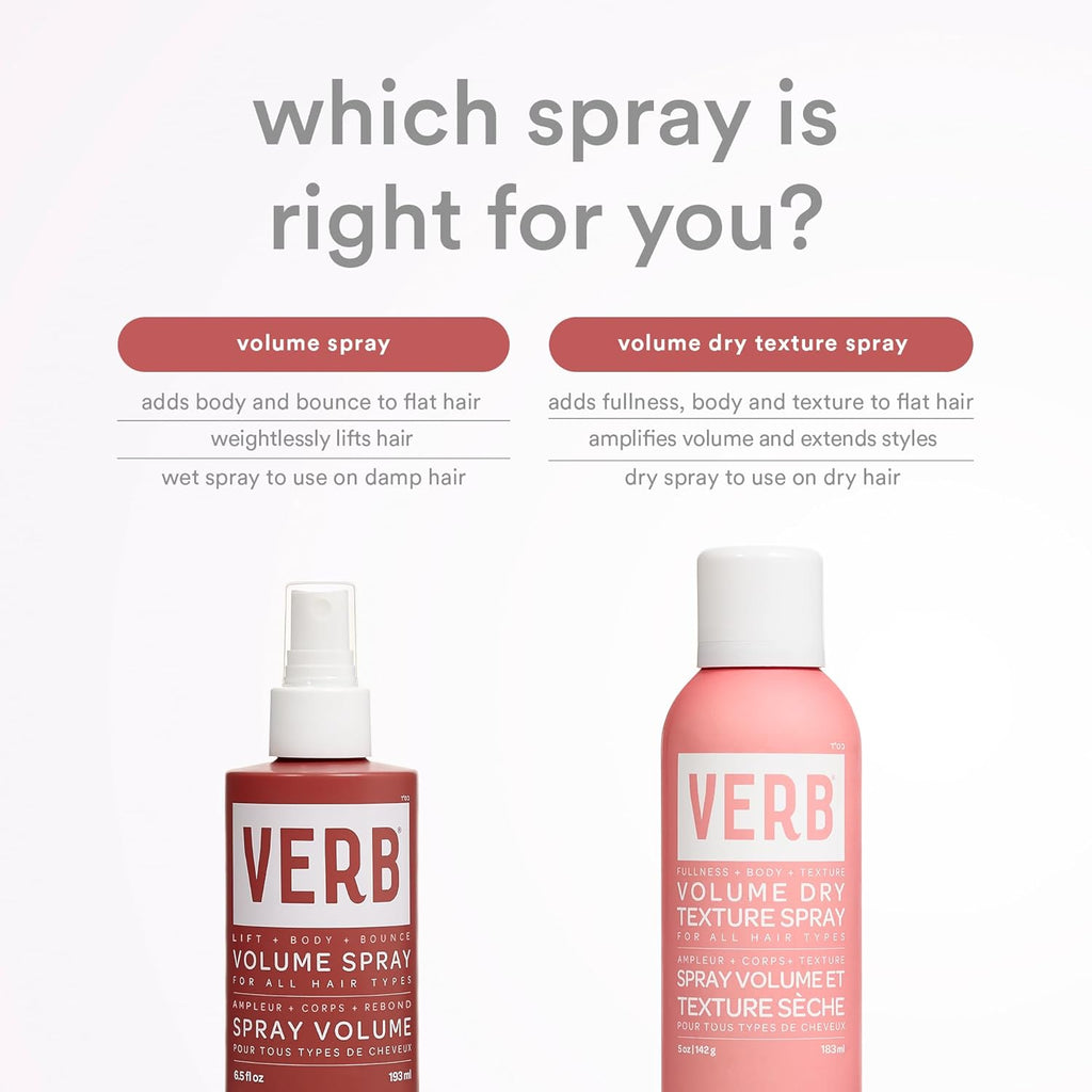 VERB Volume Dry Texture Spray - Boost Volume & Fullness with Weightless Grit - Sulfate & Paraben Free