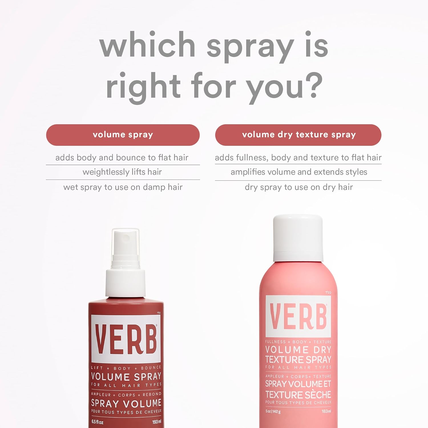 VERB Volume Dry Texture Spray - Boost Volume & Fullness with Weightless Grit - Sulfate & Paraben Free