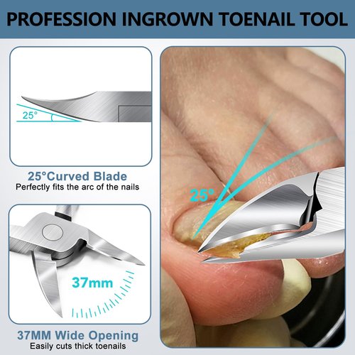 Toenail Clippers for Seniors Thick Nails - 17mm Wide Jaw Nail Clippers for Men, 37mm Heavy Duty Toe Nail Cutter, No Splash Nail Clippers w Catcher