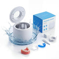 LUMYSPACE Ultrasonic Retainer Dental Cleaner Machine for Night Guards, Mouth Guards, Dentures, Jewelry, Aligner, Braces, Toothbrush with 2 Digital Timer Modes, 200ML, White
