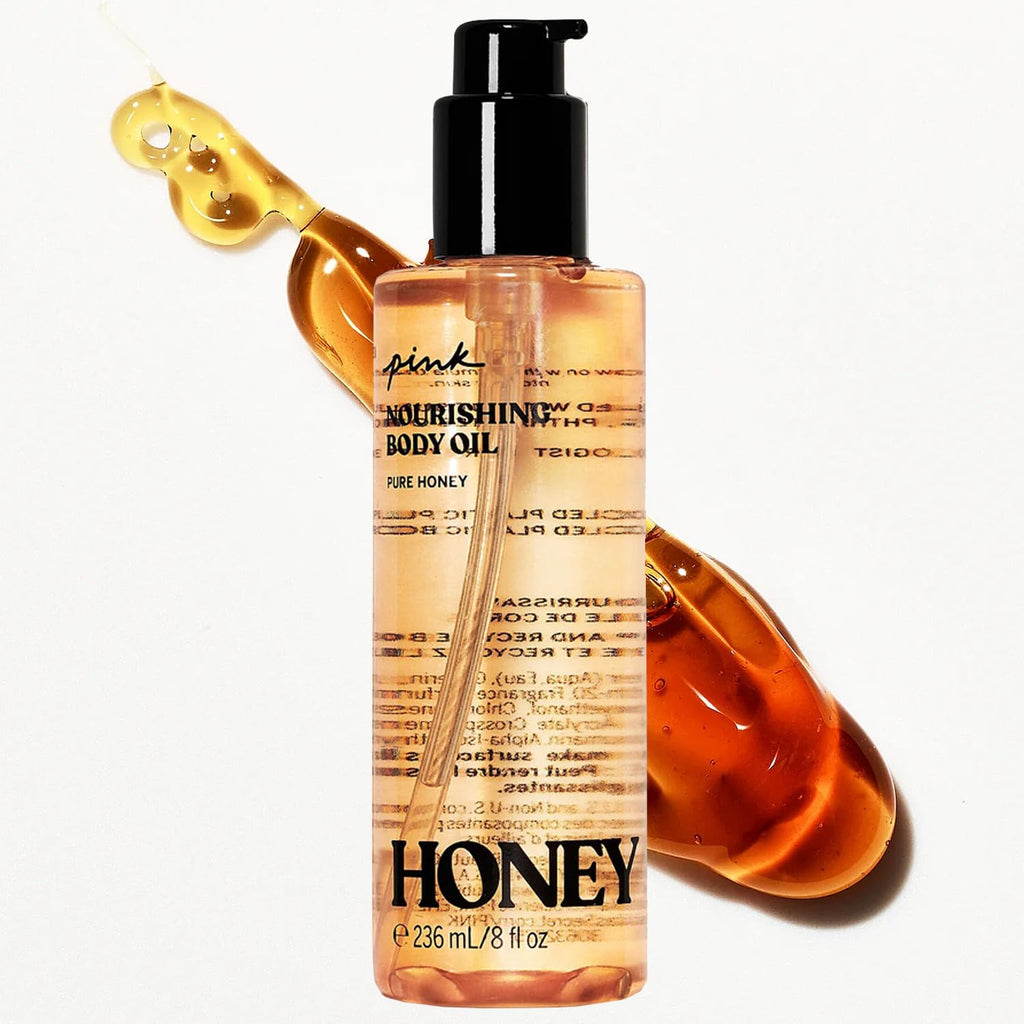 Victoria's Secret Pink Honey Body Oil - Soothing Hydration | 8 oz. Natural Moisturizer