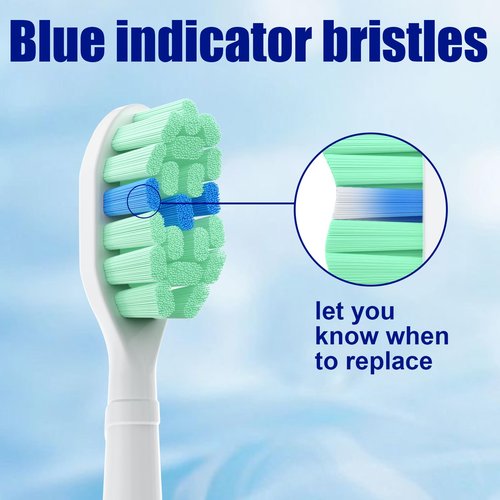 Toptheway Plaque Control Toothbrush Replacement Heads Compatible with Philips Sonicare Replacement Heads, 4100 5100 5300 and Most Click-on Electric Toothbrushes, 10 Pack