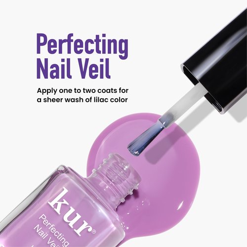 LONDONTOWN Violet Vibes Nail Polish Set - Perfecting Nail Veil #9, Sheer Lilac Tint, .40fl oz, with Bottle Service Polish Holder and Roll & Glow Cuticle Oil, Passionfruit for Dry Cracked Cuticle Care