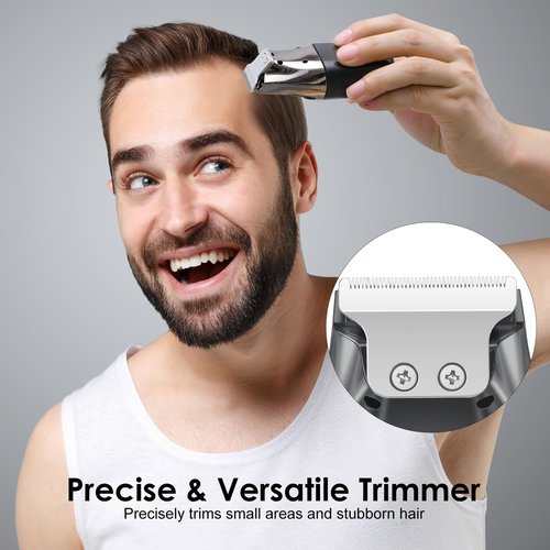 Men's 2-in-1 Rechargeable Foil Shaver & Hair Clipper, Beard & Sideburn Grooming Trimmer, 3 Floating Blades Electric Razor, 7200RPM High-Speed Motor, IPX7 Waterproof, Travel-Friendly