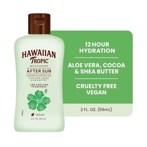 Hawaiian Tropic After Sun Lotion Lime Coolada Case, 12 mini bottles | After Sun Care Travel Essentials, Aloe Vera Lotion, 2 fl oz each (Pack of 12)