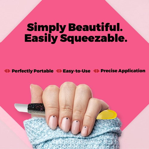 Refillable Holographic Cuticle Oil Pen for Nails - Empty Holo Squeeze Nail Oil Pen with Brush from Nail Care Headquarters by Bliss Kiss 3-Pack