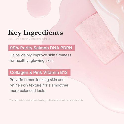 Medicube Salmon DNA PDRN Pink Vita Coating Sheet Mask - Hydrating & Firming Korean Skin Care | 10 Pack (22g/0.77oz Each)