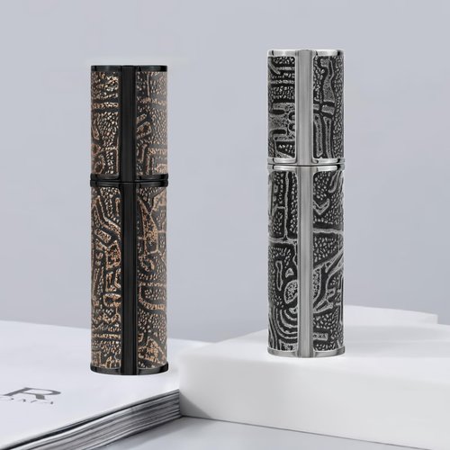muilsae Perfume Spray Bottle 5ml, Ancient Print Leather Refillable Dispenser Bottom Fill Fragrance Scent Container, Portable and Leak-proof Suitable for Traveling & Outgoing, AG00CQ (Egypt Print)