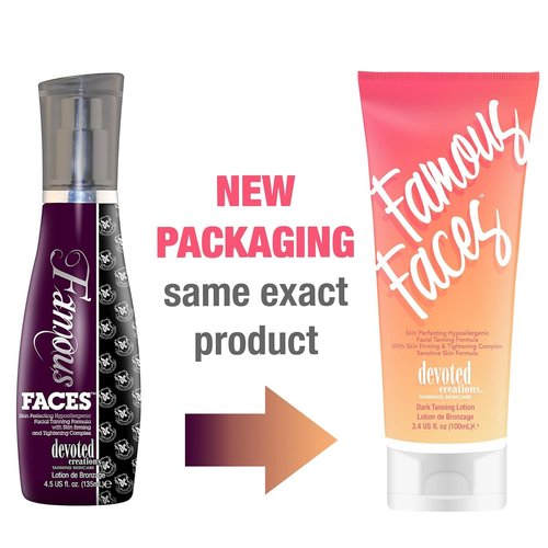 Devoted Creations Facial Tanning Lotion - Skin Perfecting & Hypoallergenic, 3.4 Fl. Oz.