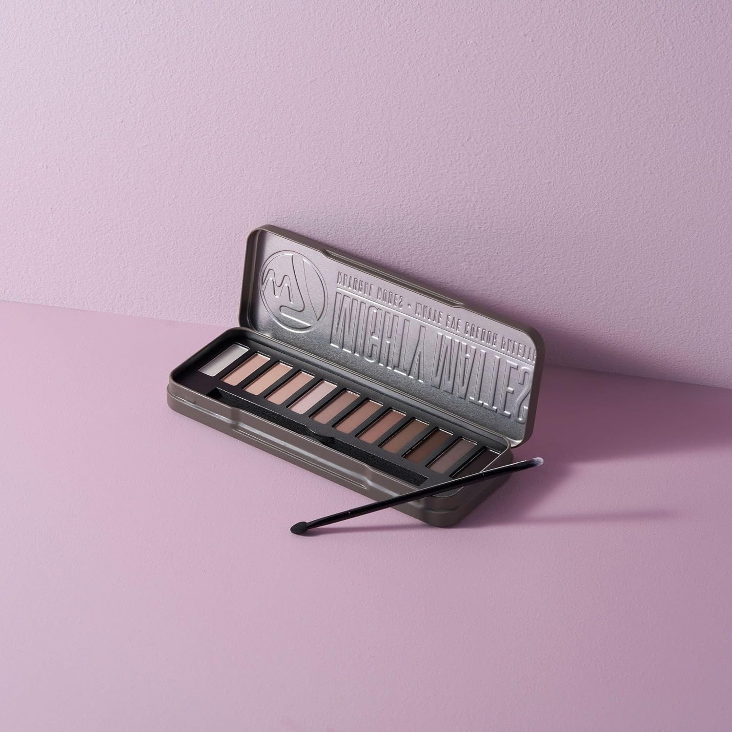 W7 Mighty Mattes Eyeshadow Palette - 12 Flawless Nude Shades for Long-Lasting Natural Looks
