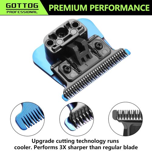 GOTTOG FX707BL Replacement Blades - Zero-Gapped for FX787 & FX726 Trimmers | Blue Color