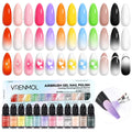 vrenmol 12PCS Airbrush Gel Nail Polish Hema-Free: No Need Dilution Airbrush Gel Nail Polish 12 Bright Colors Airbrush for Nails Paint Stencils Patterns Gradients Ombre French Nails Manicure Pedicure