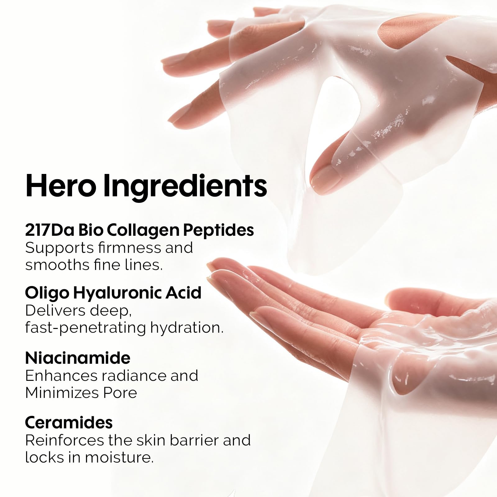 ZealSea Bio Collagen Wrapping Hydrogel Face Mask, Overnight Jelly Gel Sheet Mask for Glass Skin, Deep Hydration, Pore Care, Elasticity Improvement, Firming, Advanced Facial Skincare Solution, 4 Pack