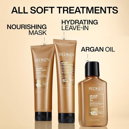 Redken All Soft Heavy Cream Mask - Moisturizing Deep Conditioner for Dry Hair with Argan Oil