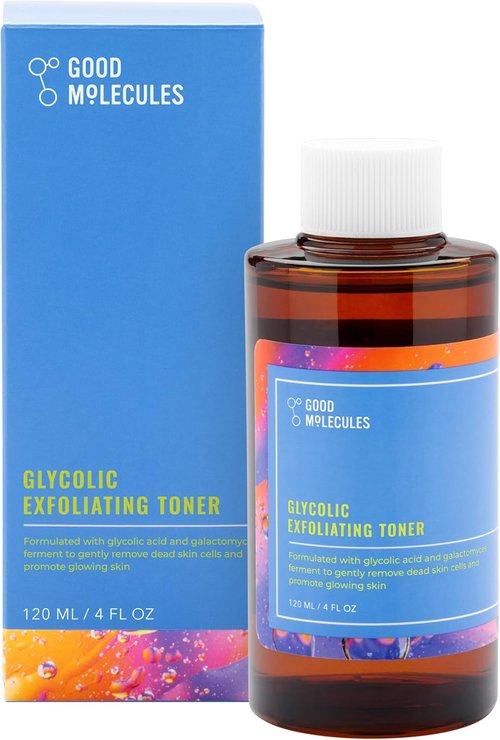 Good Molecules Glycolic Exfoliating Toner - Daily Facial Toner with Hyaluronic & Glycolic Acid for Glowing Skin