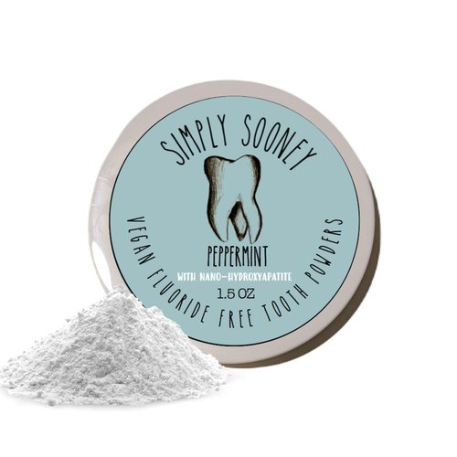 Simply Sooney Remineralizing Vegan Mineral Tooth Powder I Peppermint Nano-hydroxyapatite Formula I Natural Whitening I Stronger Teeth 1.5oz (1.5 oz jar)