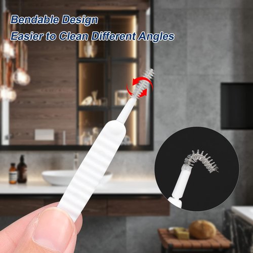 NearMoon Shower Head Replace Parts- 3pcs Shower Nozzle Cleaning Brushes+ 30pcs Silicone Nozzles, Anti-Clogging Cleaning Kit for ShowerHead Replacement, Let Shower Head Keep Working