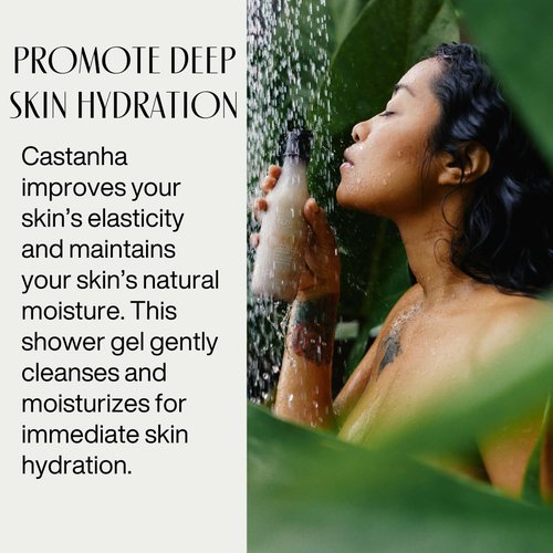 Natura Ekos Castanha Shower Gel - Deep Hydration & Light Texture - Vegan Body Wash - 6.5 fl oz (195ml)