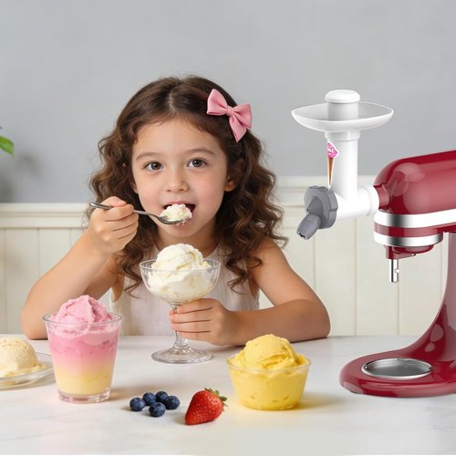 OTOmitra Ice Cream Maker Attachment - Dairy-Free Frozen Dessert Machine for KitchenAid Mixer | Dishwasher Safe