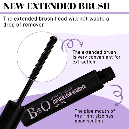 B&Qaugen B&Q Lash Remover for Lash Clusters 10 ML Lash Cluster Remover Cluster Lash Remover Cluster Lash Bond Remover Lash Adhesive Remover Lash Glue Remover Lash Bond and Seal Remover（Remover-10ML）