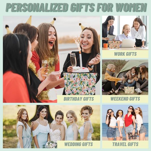 CSHVJ 4PCS Aesthetic Floral Makeup Bags for Women, Cute Flower Aesthetic Cosmetic Bag, Coquette Travel Toiletry Bag, Portable Zipper Pouch Cosmetics Pouch Gifts for Women Girls Friends