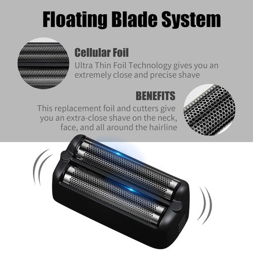 Shaver Replacement Foil and Cutter，Compatible with BaBylissPRO FXONE BlackFX Double Foil Stick Shaver，Black