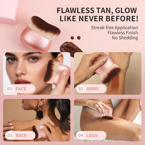Docolor Self Tanner Brush - Large 75mm Body Makeup Brush for Smooth, Streak-Free Application | Soft Synthetic Hair