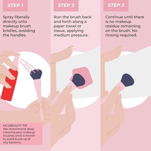 MCoBeauty - Makeup Brush Cleanser - Instant Refresher Spray for Quick, Gentle No-Rinse Cleaning