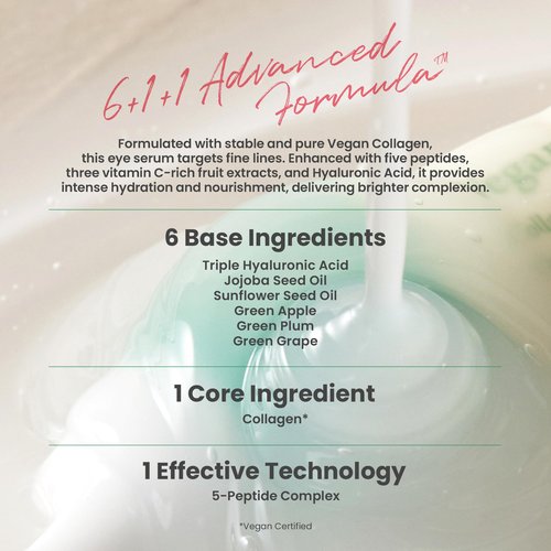 AXIS-Y Vegan Collagen Eye Serum - K Beauty Triple Hyaluronic Acid & Peptide Collagen Serum Improve Skin Elasticity, Reduce Fine Lines & Dark Circles - Vegan Korean Skin Care Eye Cream - 0.33 fl. oz.