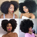 SAGA QUEEN Afro Kinky Curly Clip In Hair Extensions Human Hair 8pcs 18clips 120g/pck Brazilian Virgin Remy Human Hair 4B 4C Afro Curly Clip Ins Natural Black Color 16inch Clip On Hair Extension