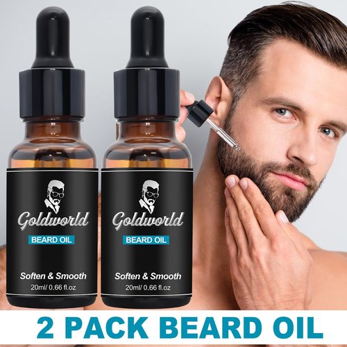 Beard Kit,Beard Grooming Kit w/Beard Wash/Shampoo,2 Packs Beard Oil,Beard Balm,Beard Wash,Brush,Comb,Scissor,Storage Bag,E-Book,Beard Care&Trimming Kit