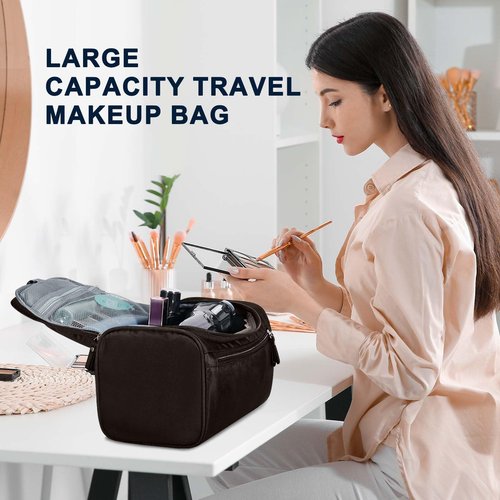 PNEUICALLY Hanging Toiletry Bag for Women and Men Traveling Makeup Large Capacity Cosmetics Portable Dopp Kit Storage Organizer Bag with Hanging Hook for Toiletries Brushes Shaving Tools