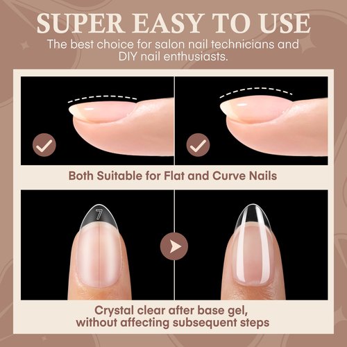Luckyfairy Short Almond Nail Tips, 240pcs 15 Sizes Soft Acrylic Gel Nail Tips Pre-shape Full Cover False Nails Long-Lasting Press on Almond Nails Tips Set for Nail Extensions Nail Salon DIY