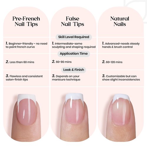 Beetles French Tips Press On Nails-210 Pcs Pink French Tip Nails Medium Almond Fake Nail Tips, Soft Gel Nails False Nails Art DIY Gift For Women