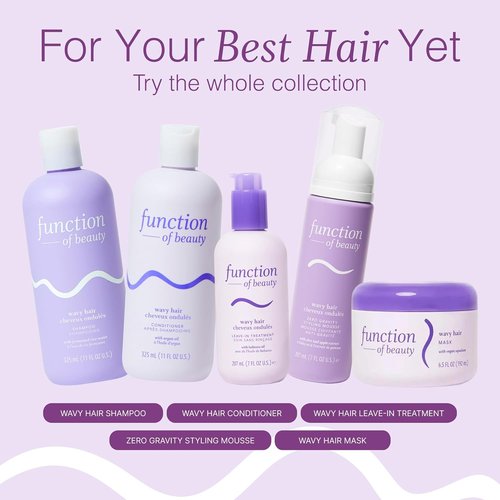 Function of Beauty Wavy Hair Mousse - Anti-Frizz Volume & Definition for Natural Waves - Lightweight Styling Foam