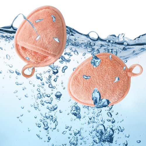 Reusable Makeup Remover Pads Soft Makeup Remover Cloths Washable Facial Makeup Cleansing Pads for Face,Lip,Eyes Orange 6PCS