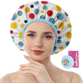 Years calm Waterproof Shower Cap for Women - Double-Layer Reusable Bath Cap with Elastic Band for Long/Short/Curly/Braids Hair, Washable & Travel-Friendly, Fit for Shower, Spa (Blue Shower Cap)
