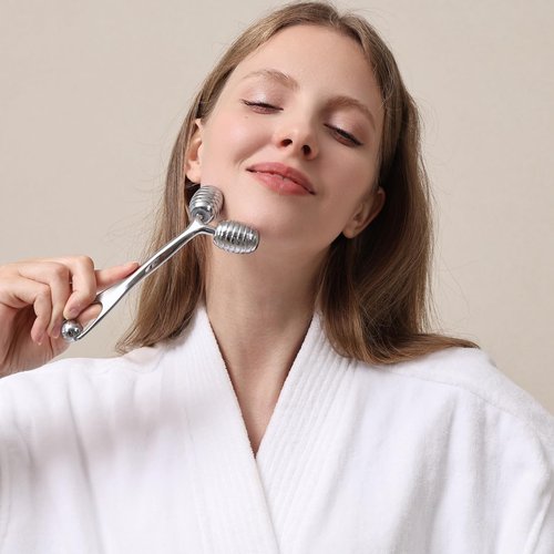 pfefe Facial Roller for Face and Eyes - Unbreakable Face Massager Tool for Beauty Routines, Esthetician Supplies Cold Roller for Puffiness, Wrinkles, Dark Circles