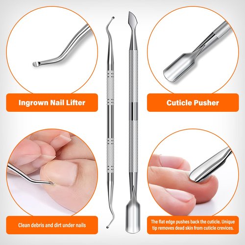 DRMODE Toenail Clippers for Thick Toenails, Long Handled Toe Nail Clippers for Thick Nails for Seniors with Wide Opening, Professional Stainless Steel Slanted Curved Ingrown Toenail Clippers for Men