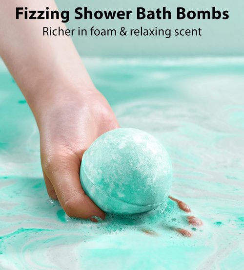 Magnesium Menthol Fizzing Bath Bomb Eucalyptus Peppermint Epsom Salt Refreshing Bubble Spa with Essential Oil Infused Post Workout Sore Muscles Recovery Gift
