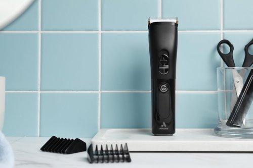 Andis 560547 Envision Cordless High-Speed Hair Clipper, 21-Piece Kit, Adjustable Blade, 1.5” LED Digital Display Screen, Black