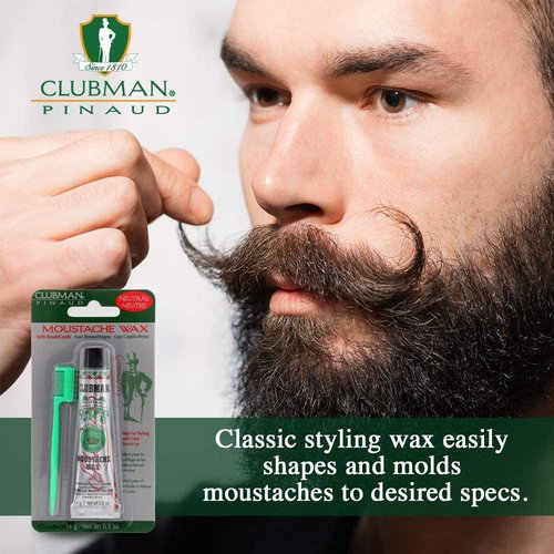 Clubman Moustache Wax Neutral 0.50 oz (Pack of 8)
