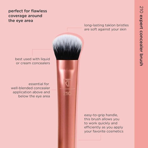 Real Techniques Expert Concealer Brush - Ultra Plush Synthetic Taklon Bristles & Extended Ferrules