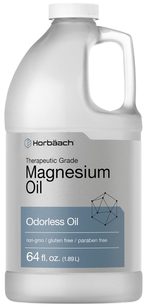 Horbäach Magnesium Oil | 64 fl. oz | Therapeutic Grade | Vegetarian, Non-GMO, Gluten Free, and Paraben Free Odorless Formula