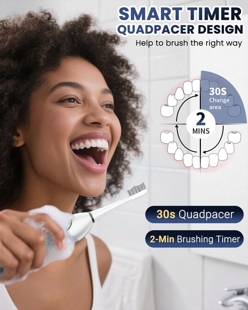 Electric Toothbrush with Water Flosser 3-in-1 Combo, Professional Sonic Toothbrush for Adults, 3 Brush Modes+5 Floss Speeds, Rechargable, 2.0 Flossing Toothbrush for Oral Care, Portable Travel Case
